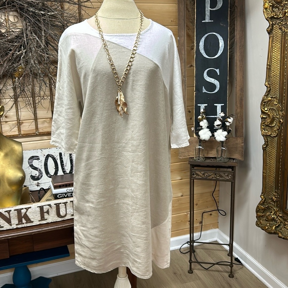 Linen blend dress